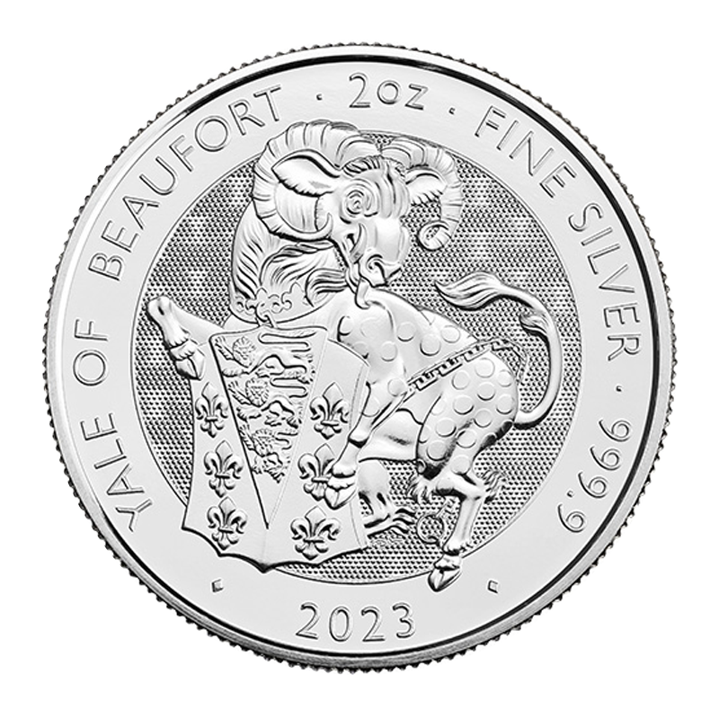 Image for 2 oz Tudor Beasts The Yale of Beaufort Silver Coin (2023) from TD Precious Metals